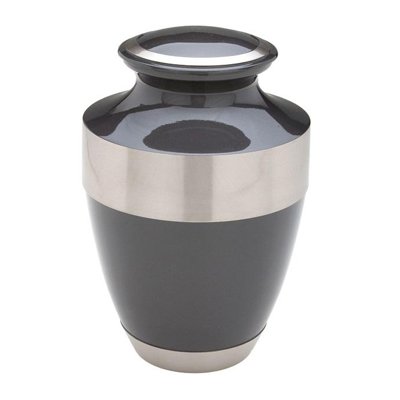 Black Silver Band Keepsake Urn